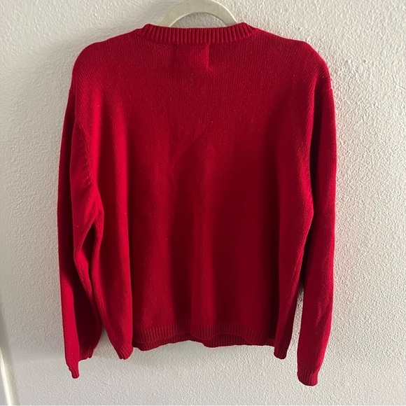 BEADED UGLY SWEATER CHRISTMAS SWEATER Embroidered Holiday RED GREEN - Picture 5 of 5